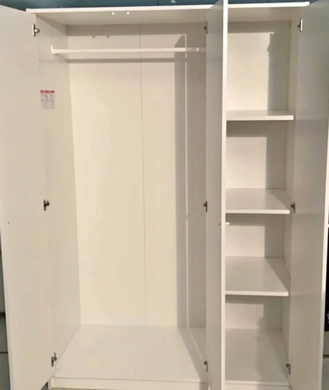 Movibg Sale - IKEA White 3 door Wardrobe with 1 Mirrored Door - photo 2