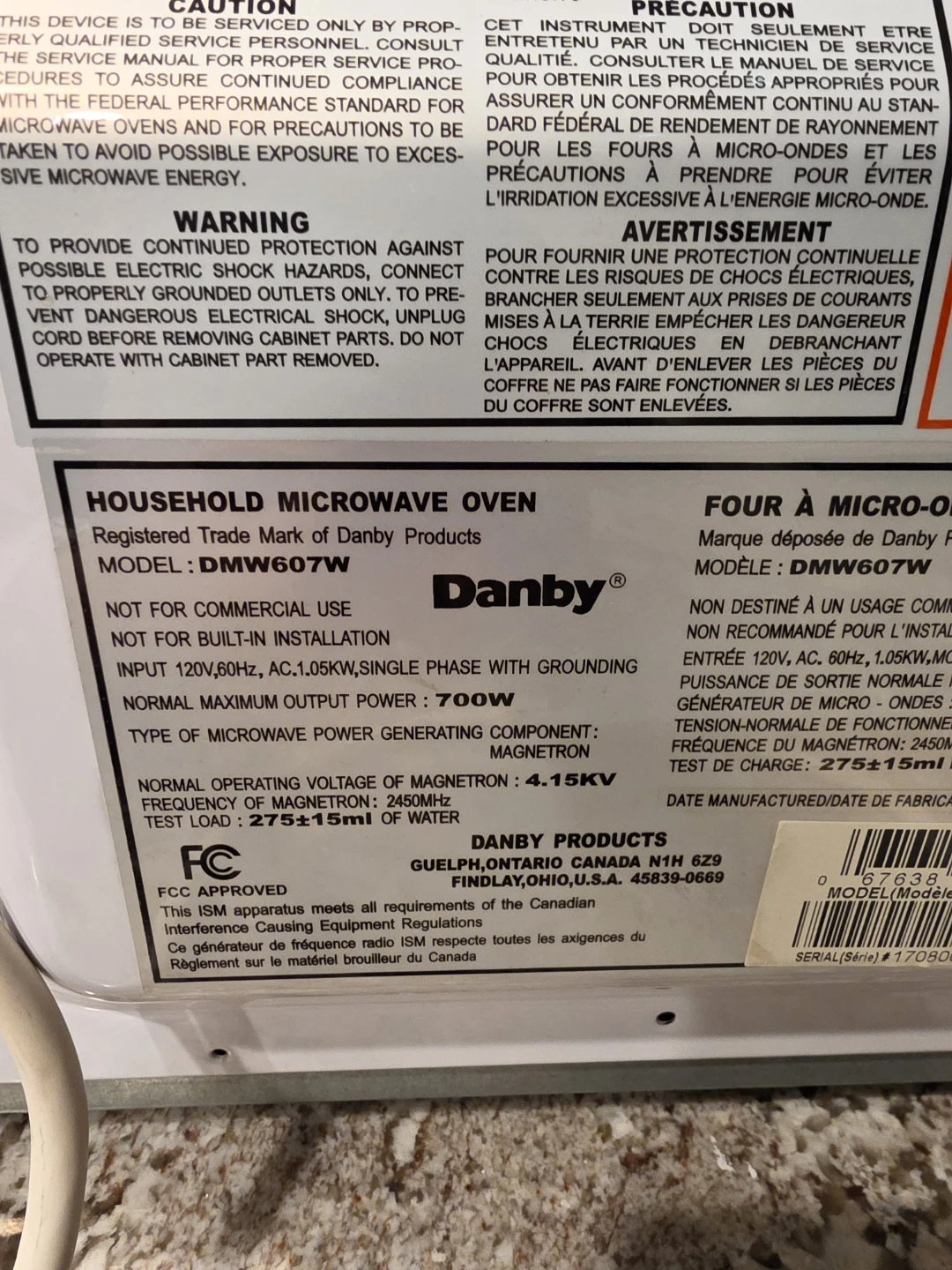 Danby DMW607W Microwave - photo 4