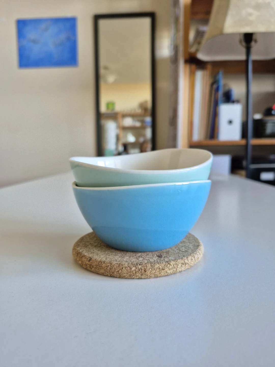 2 bowls (small) Turquoise, Pale Green