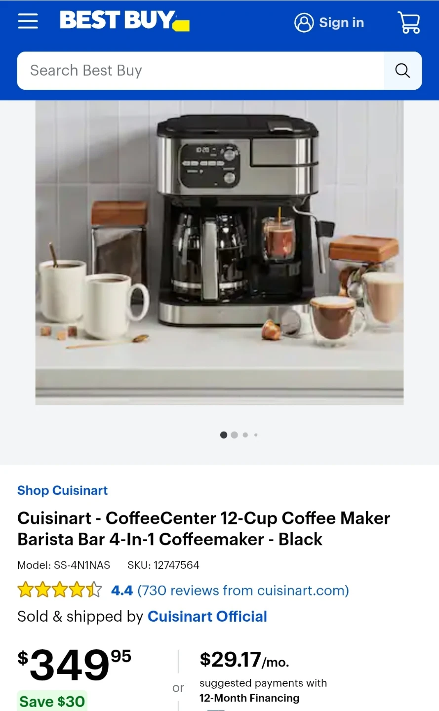 Cuisinart Coffee Center Barista Bar 4-in-1 Coffee Maker - photo 5