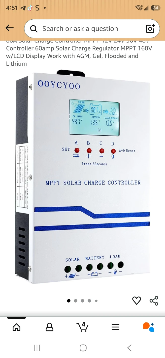 OOYCYOO 60A MPPT Solar Charge Controller - photo 2