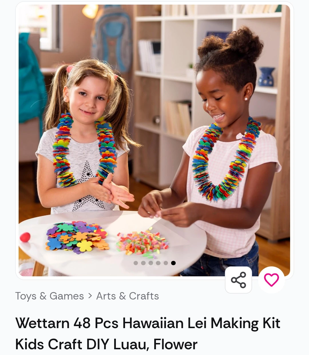 Wettarn 48 Pcs Hawaiian Lei Making Kit Kids Craft DIY Luau - photo 4