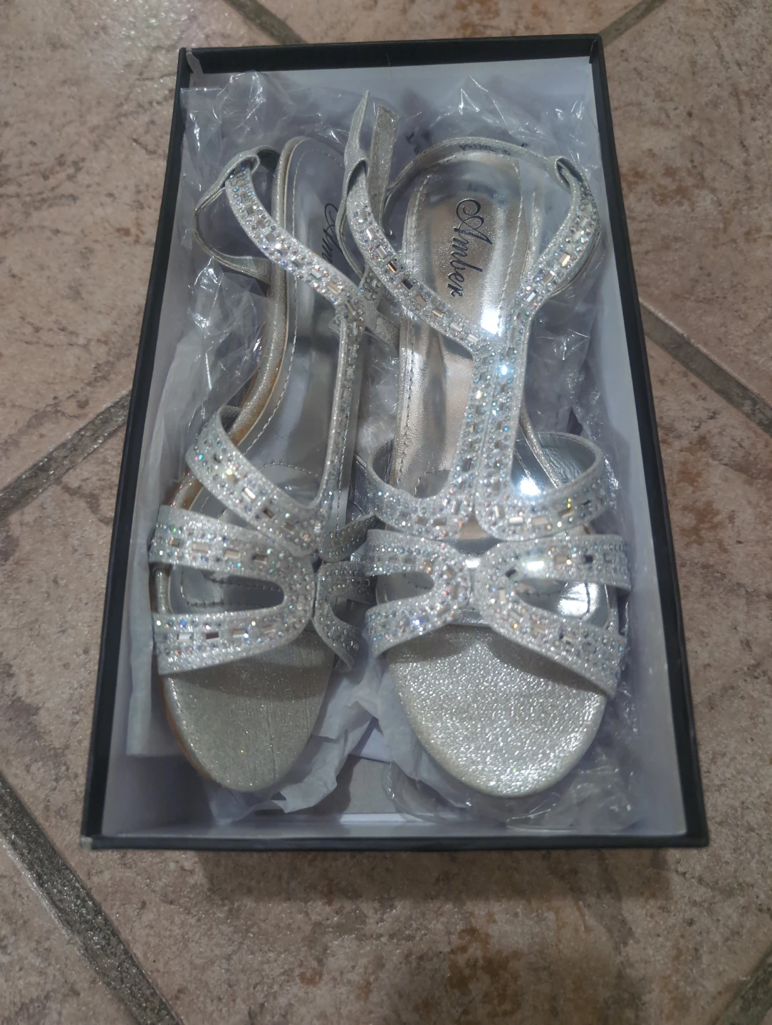 Silver Sandals - Size 38