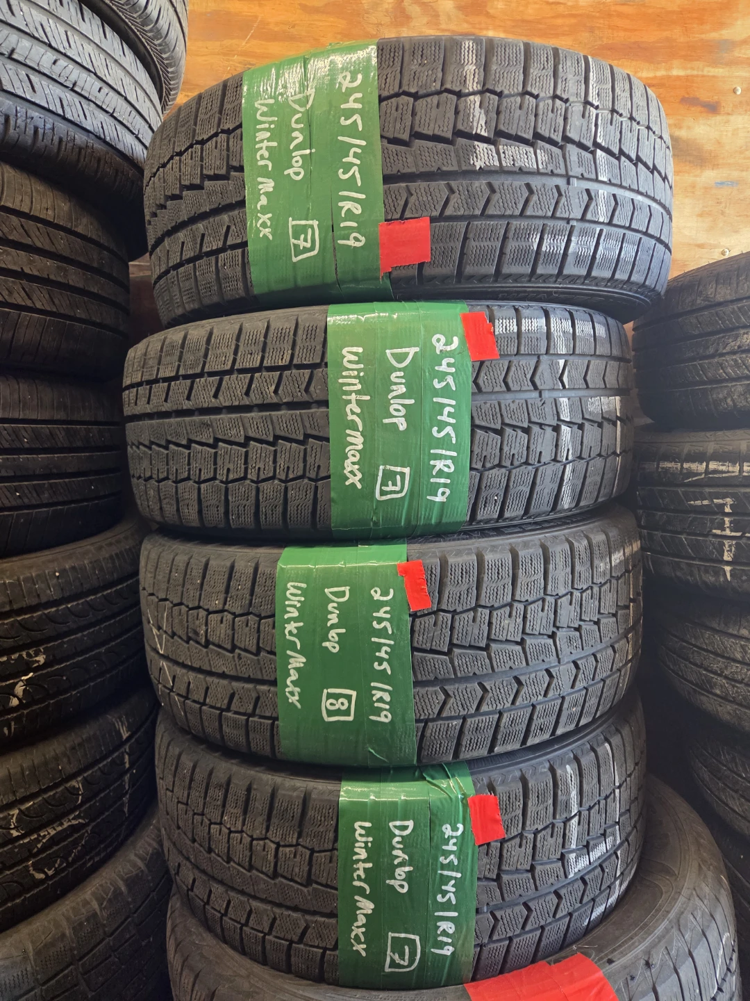 Set of 4 Dunlop Winter Maxx Tires 245/45R19
