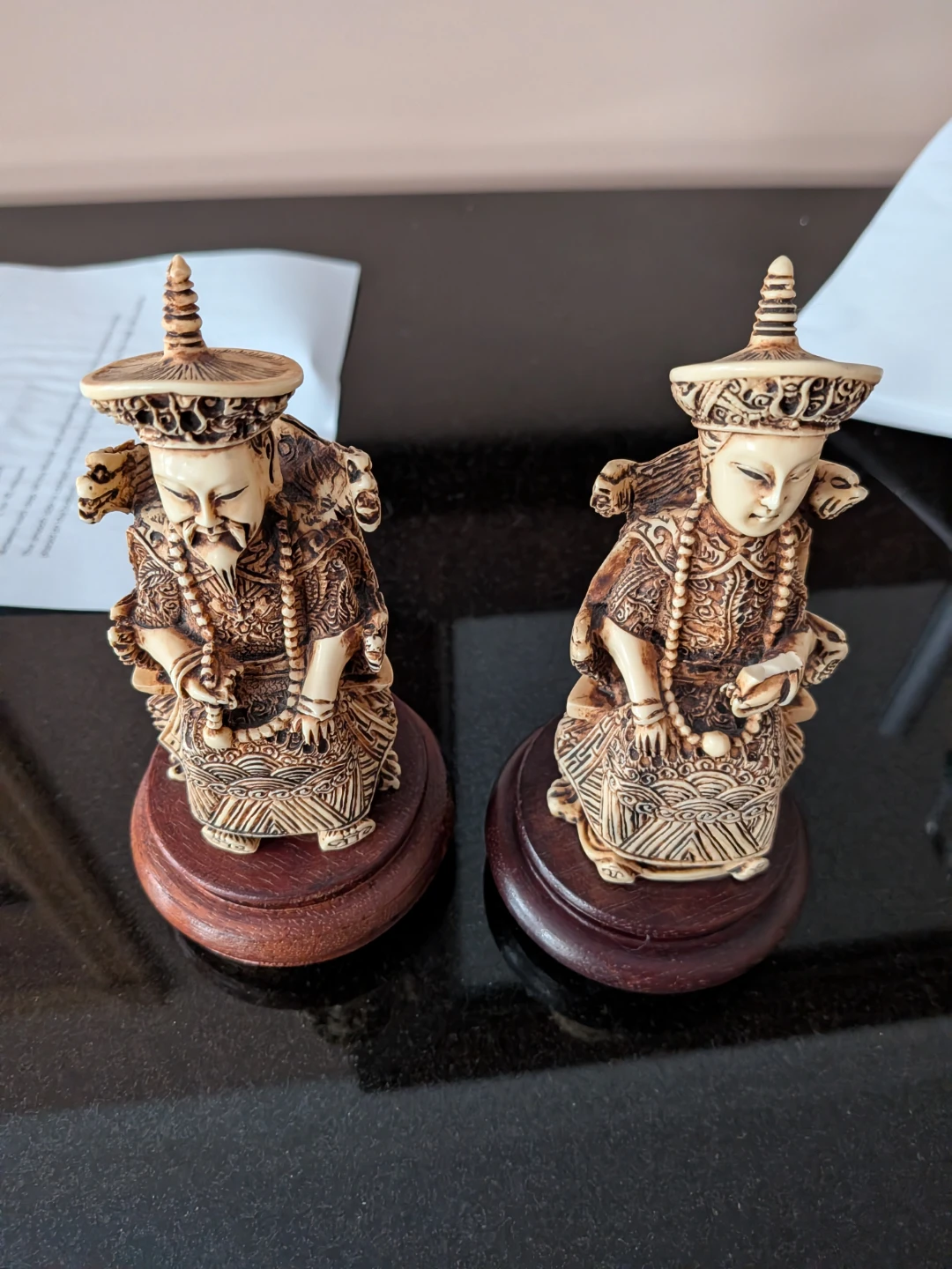 Vintage Chinese Emperor and Empress Figurines - photo 2