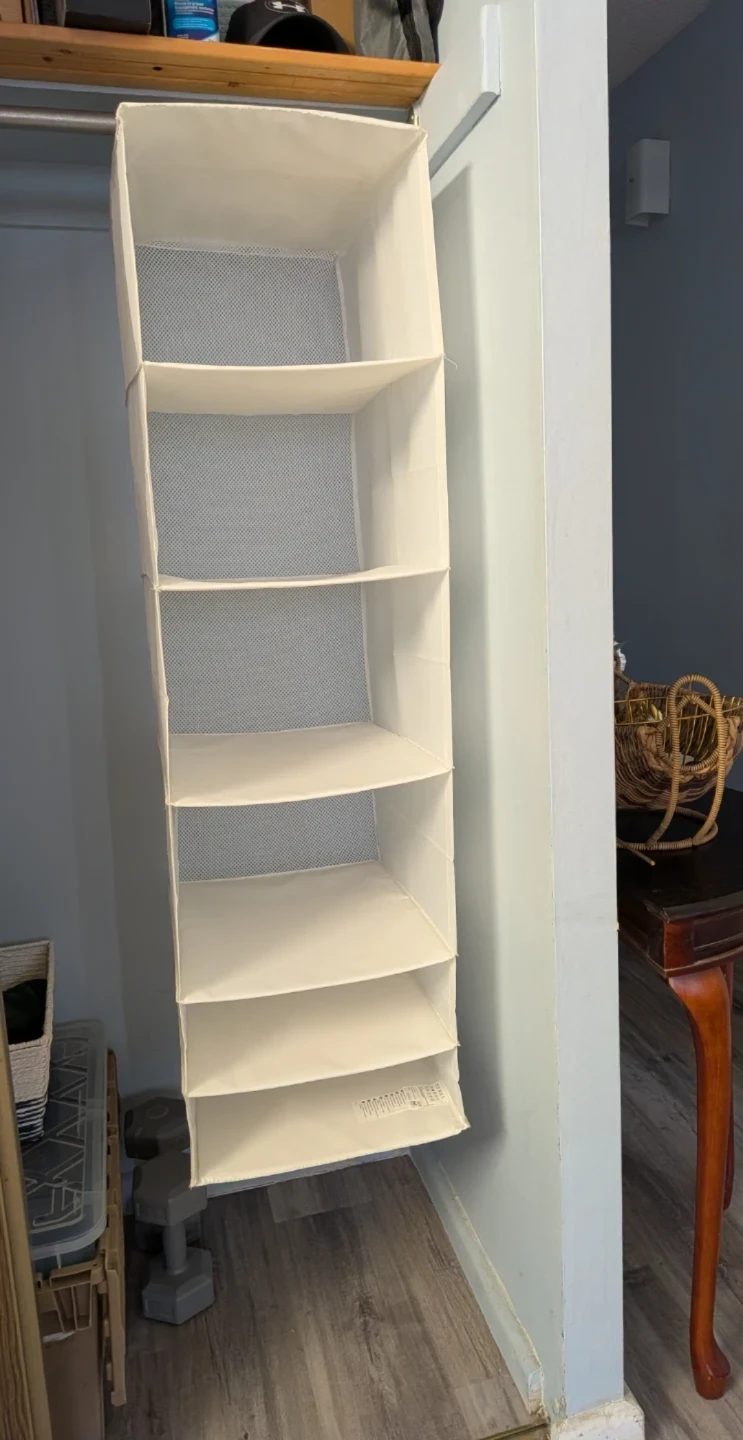 White 6-Shelf Hanging Closet Organizer