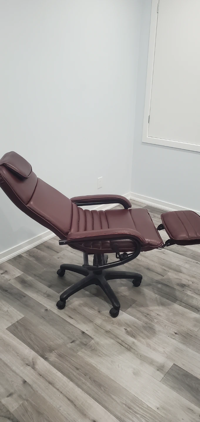 Burgundy Executive Reclining Office Chair with Footrest - photo 3
