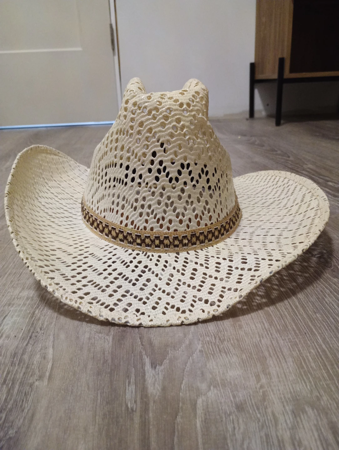 Straw Cowboy Hat Size 7 3/8