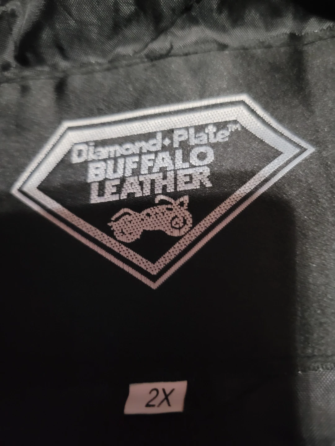 Diamond Plate Buffalo Leather Motorcycle Jacket - 2X - photo 3