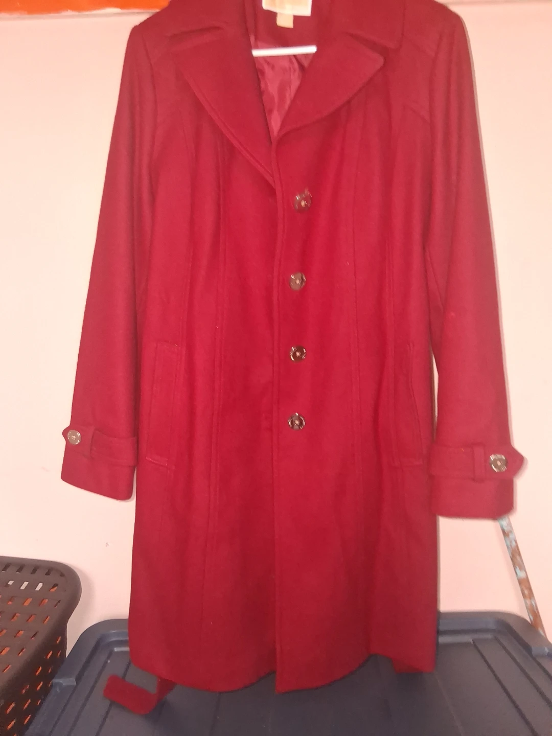 Michael Kors Red Wool Trench Coat