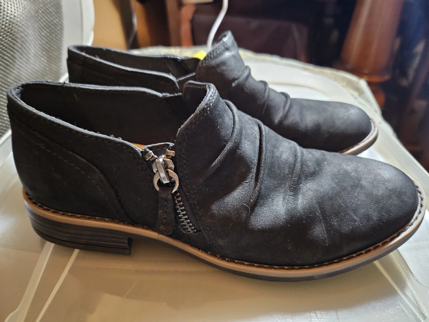 Clarks Collection Black Ankle Boots Size 7