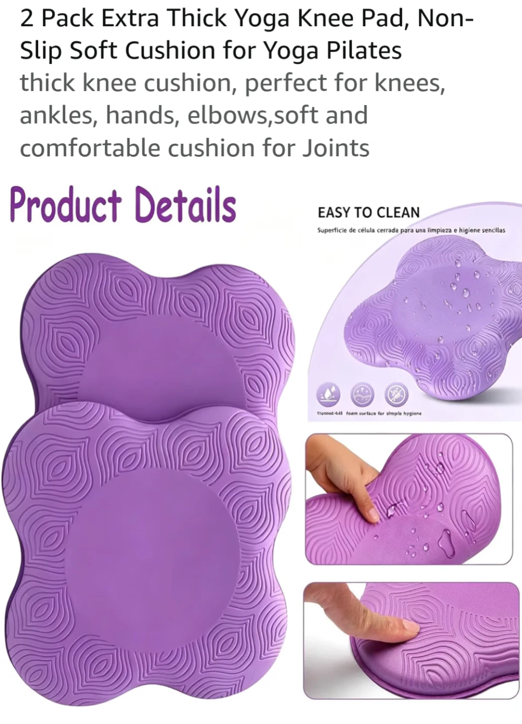 2 Pack Extra Thick Yoga Knee Pad 💜 - photo 2