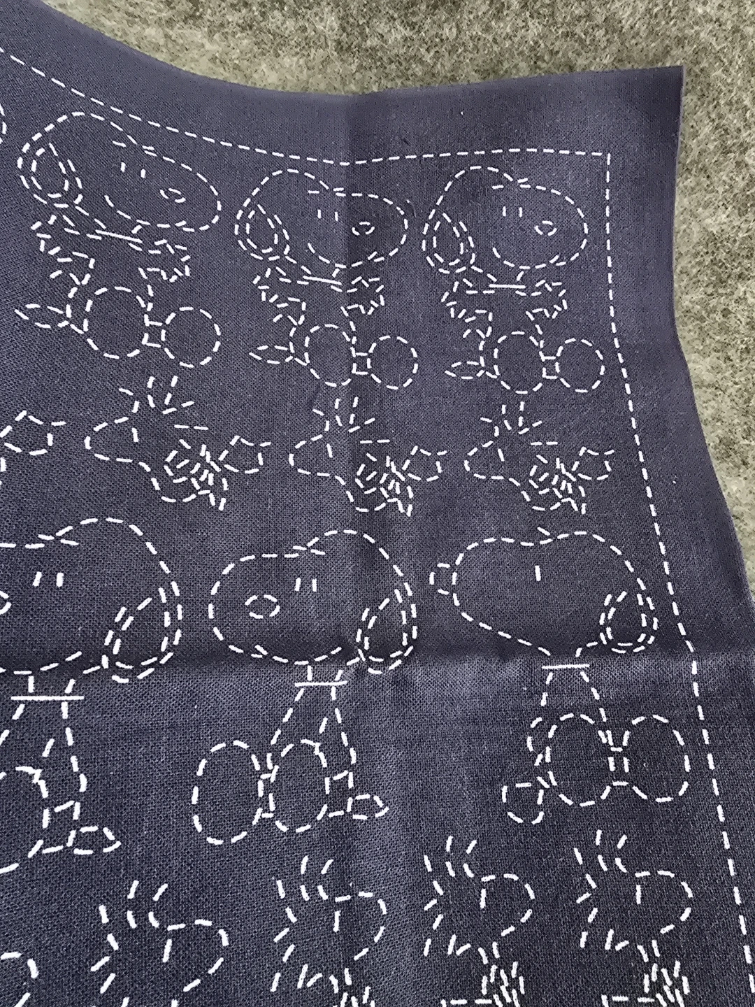 Japan New  Sashiko Peanuts Snoopy Blue - photo 2