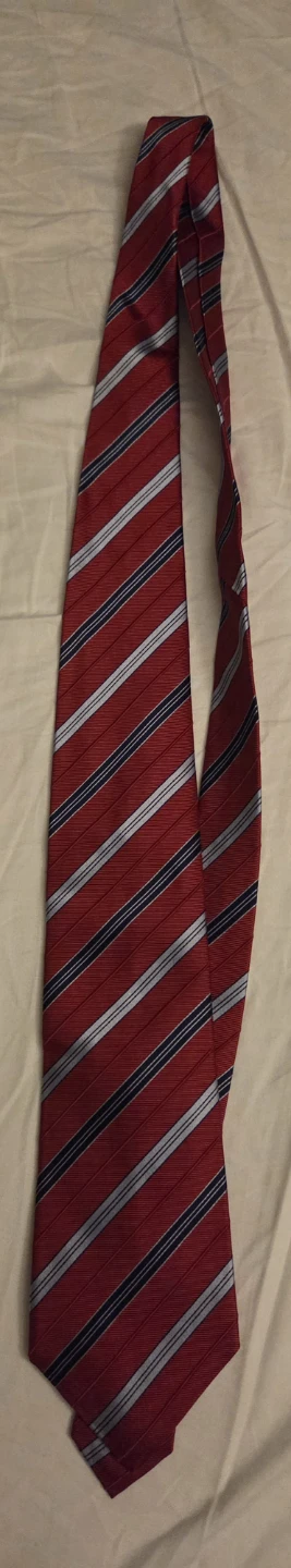 Ermenegildo Zegna Red Striped Silk Tie