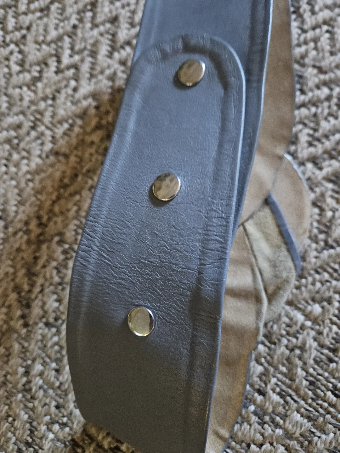 Blue Leather Belt with Agate Stone Buckle - photo 4