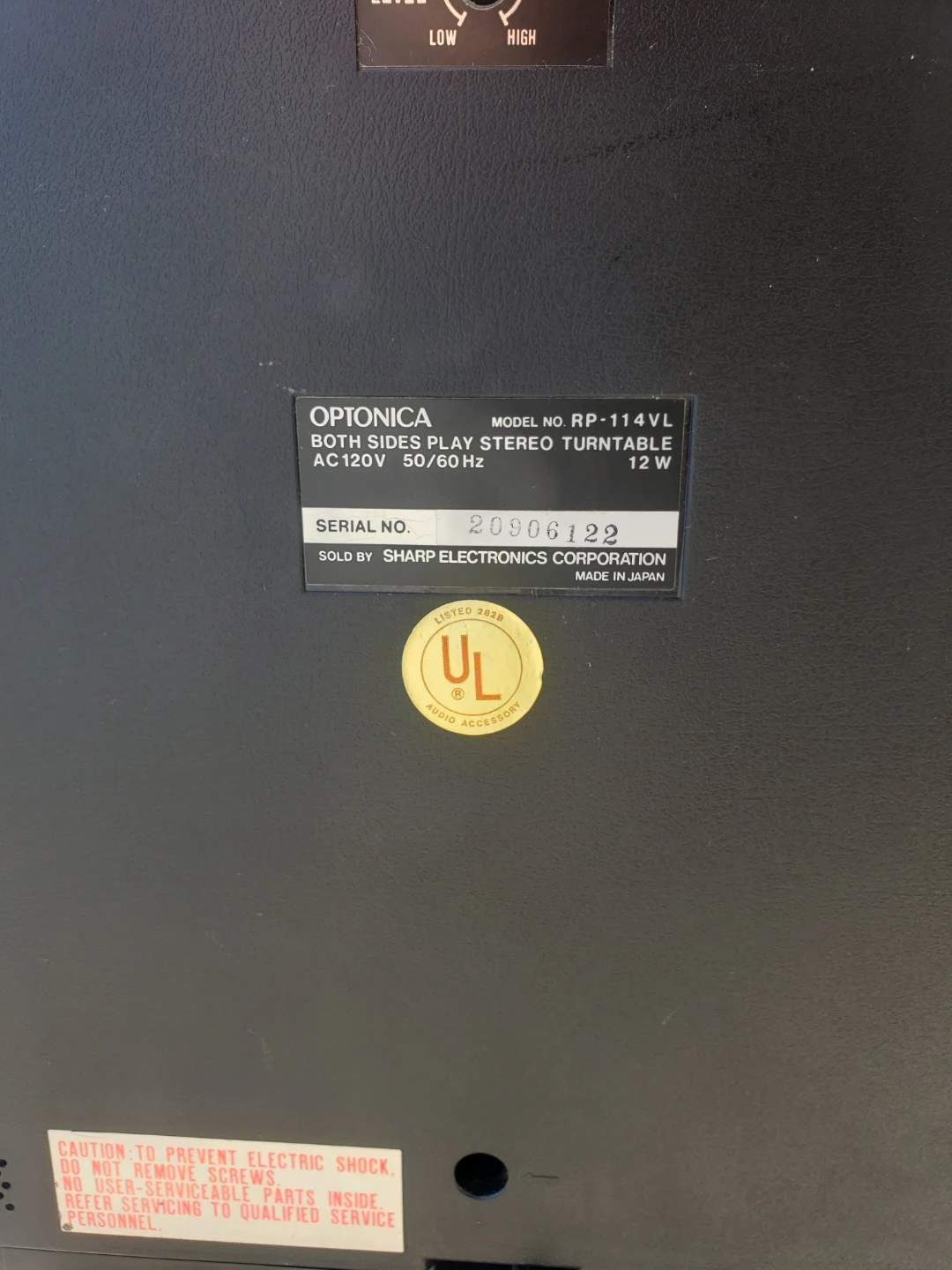 Optonica RP-114VL Both Sides Play Stereo Turntable - photo 2