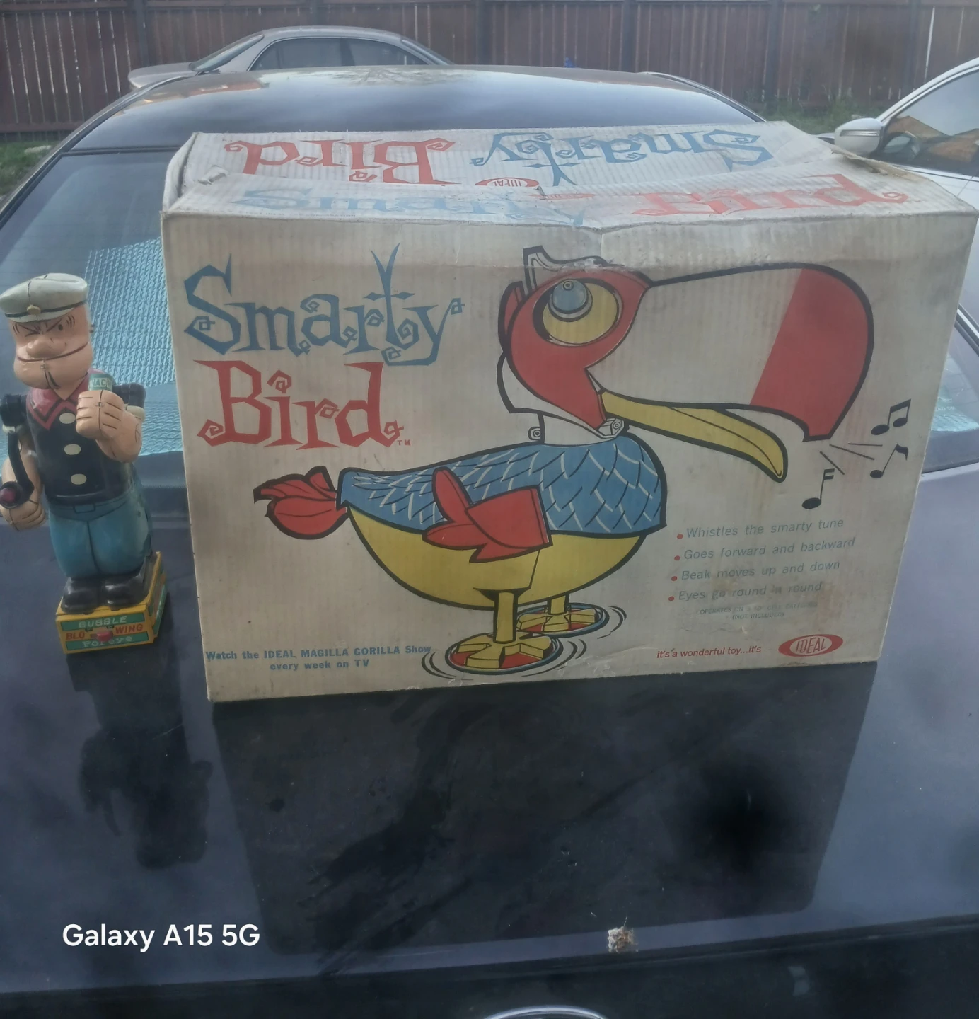 Vintage Ideal Smarty Bird Toy w/ Original Box sold AS IS +popeye