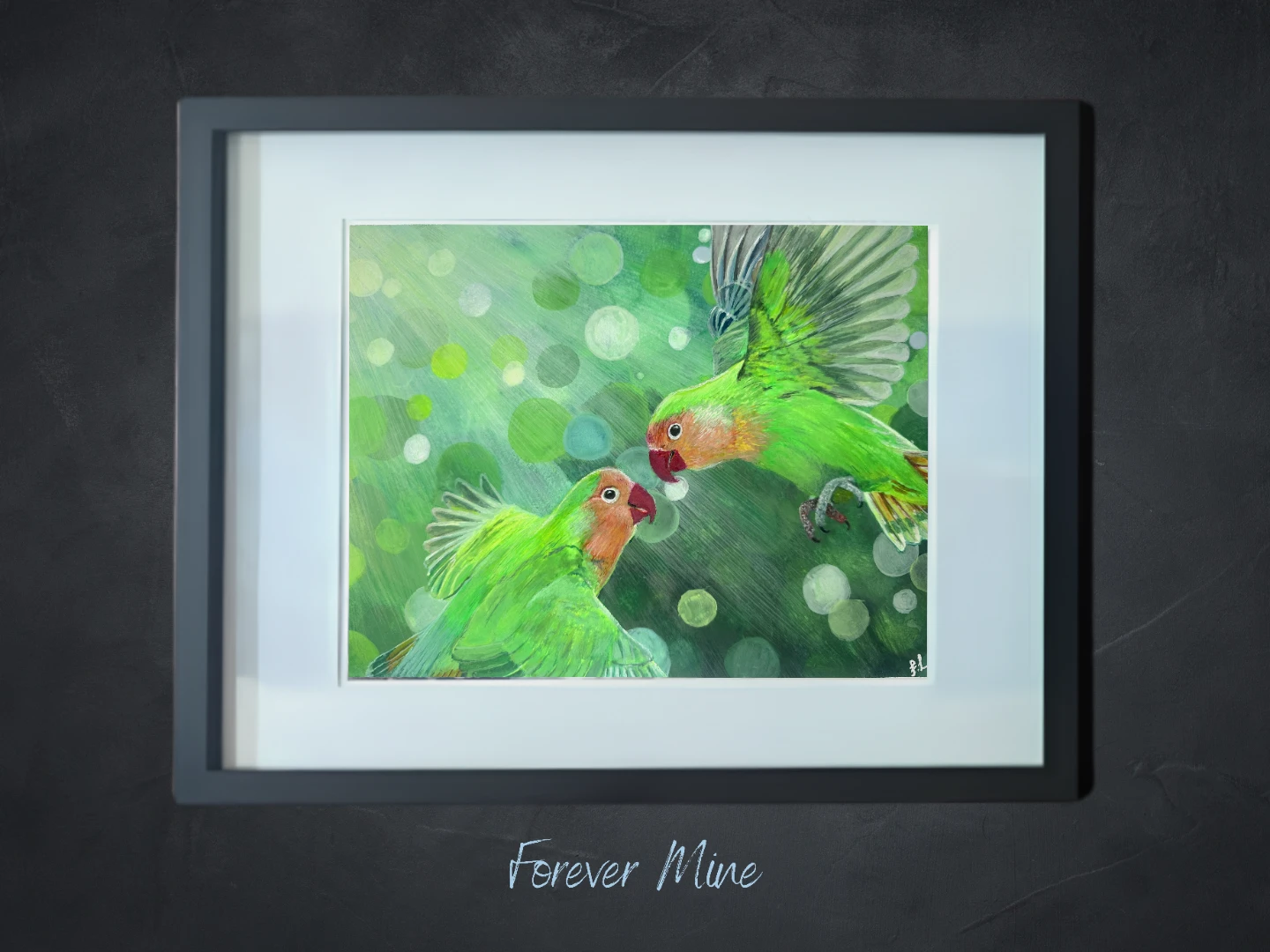 Forever Mine - Gouache Painting | Glass Framed | 11x14 in