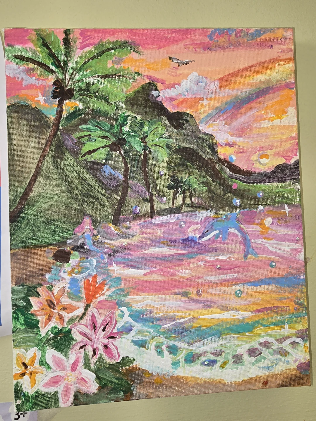 Tropical Beach Sunset Canvas Painting - photo 2