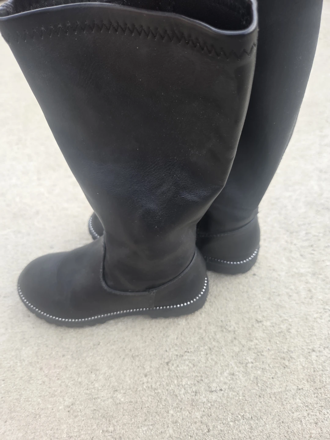 Black Studded Knee-High Boots - photo 3
