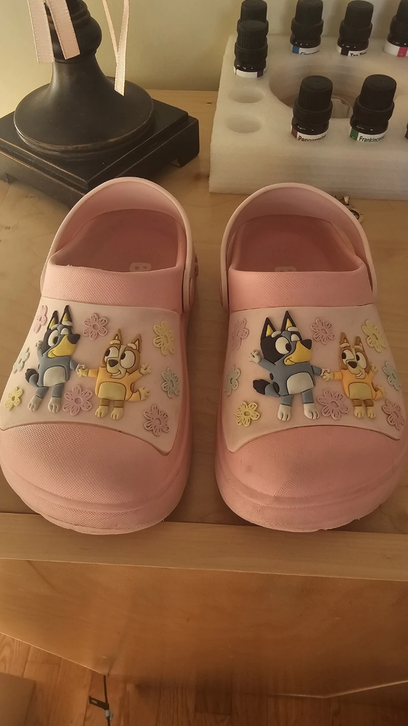 Ground Up Bluey and Bingo Pink Clogs