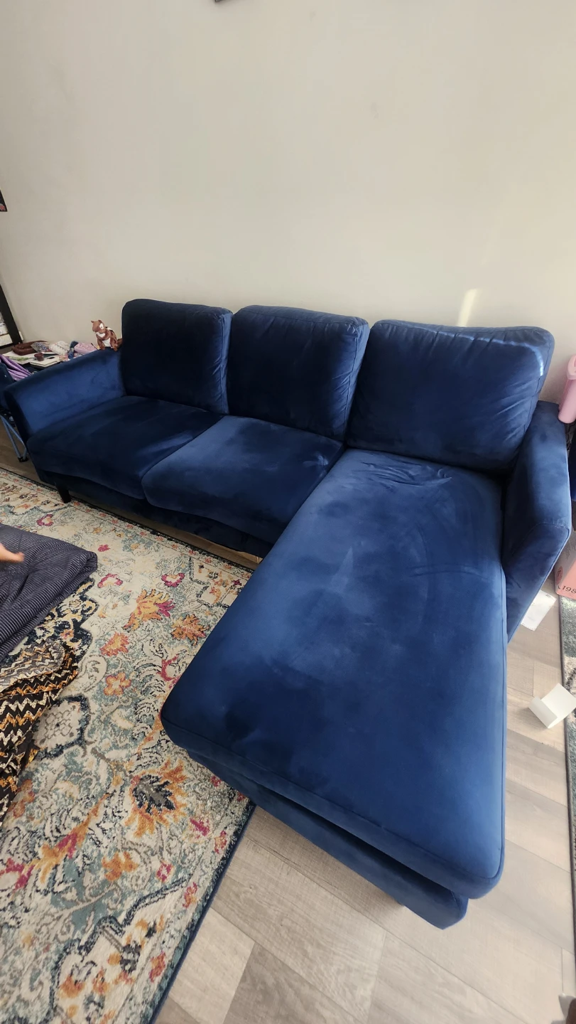 Blue Velvet Sectional Sofa