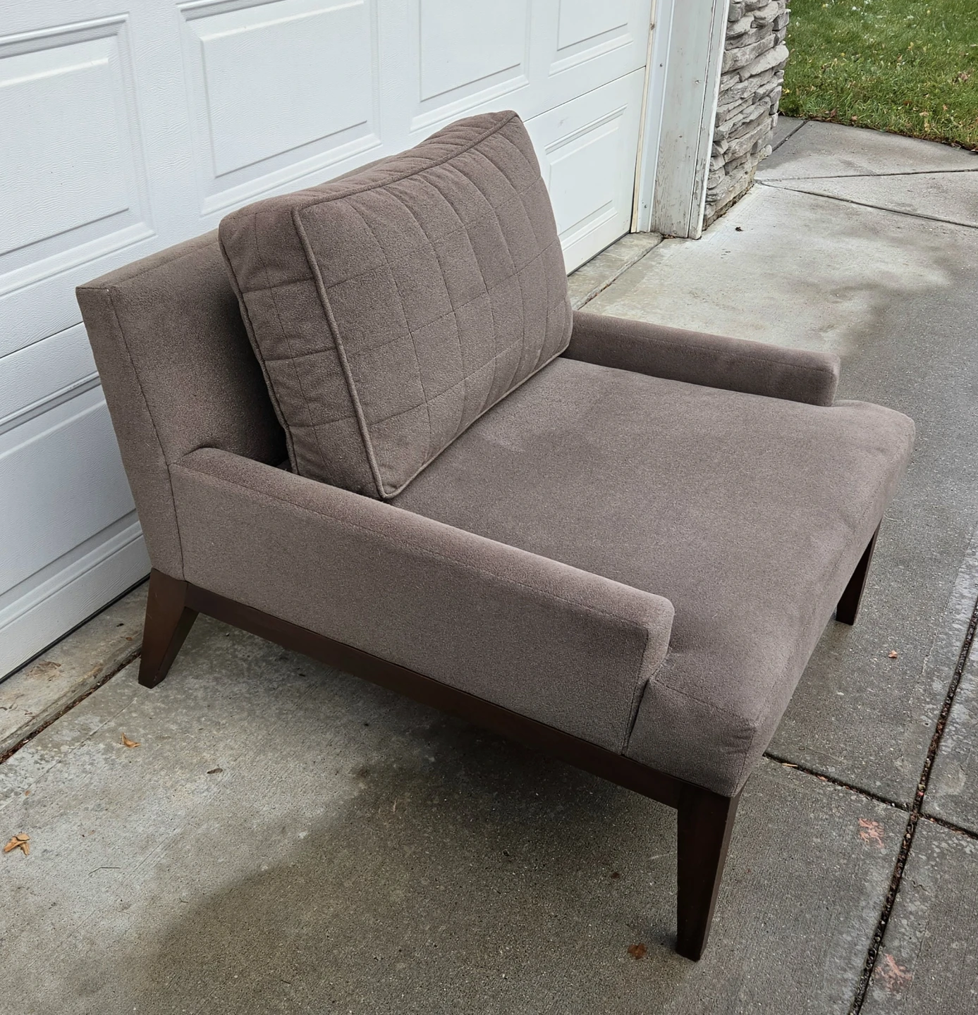 Bespoke Lounge Chair. Velvet Chenille Fabric/ Down Filled. Mint