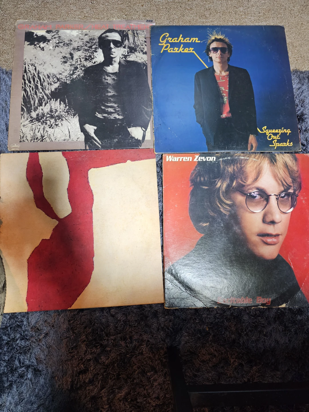 Graham Parker and Warren Zevon Vinyl Record Set