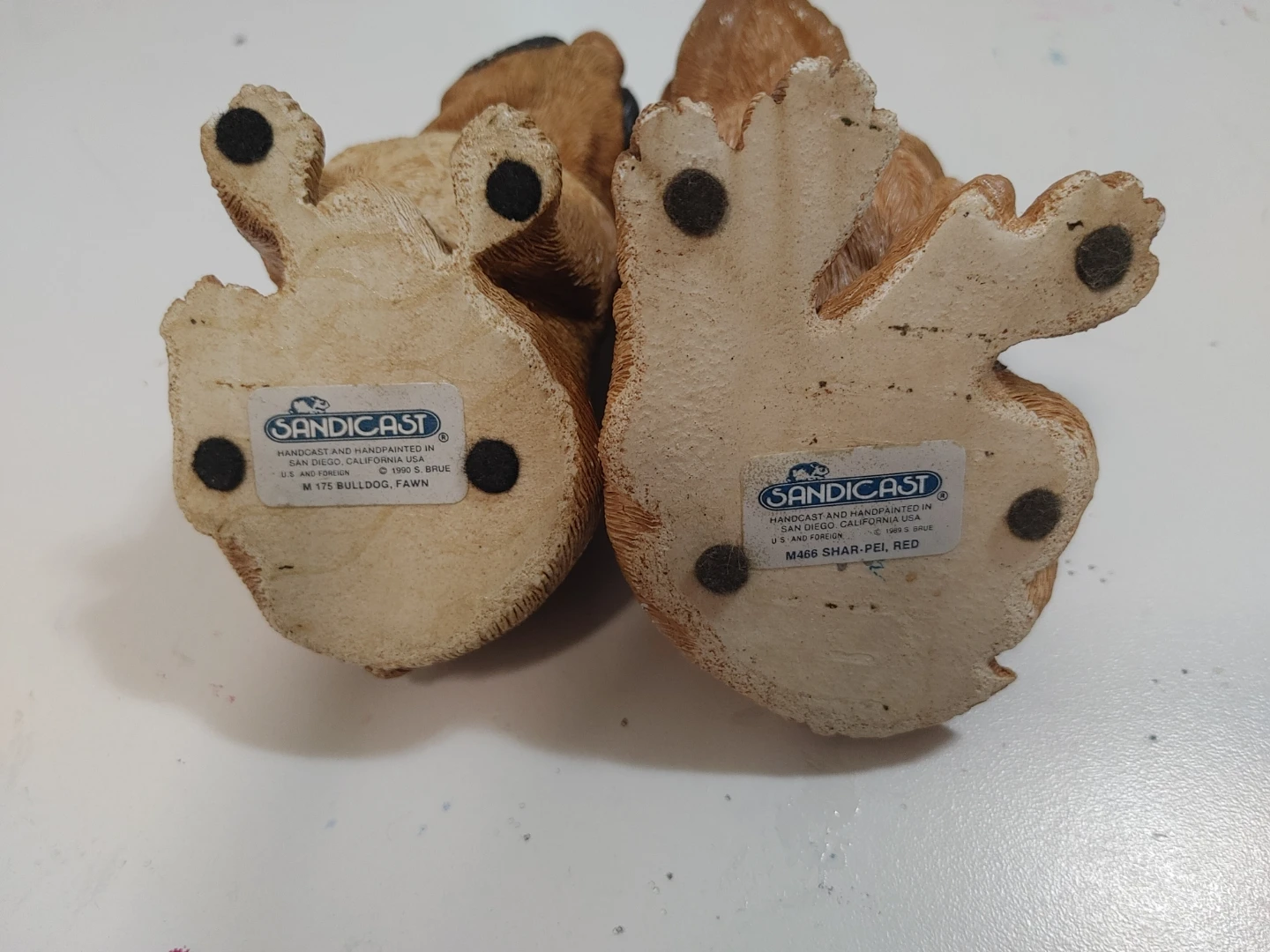 Set of two Sandicast dog figurines