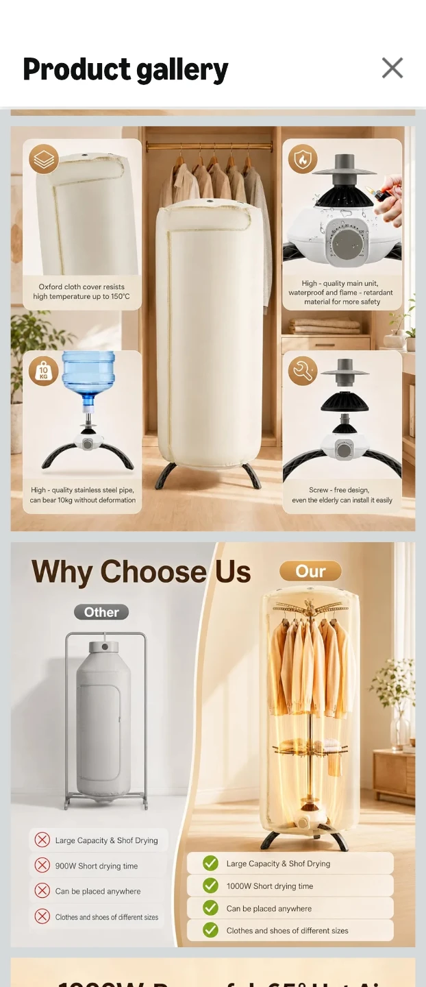 Portable Electric Clothes Dryer Rack - photo 2