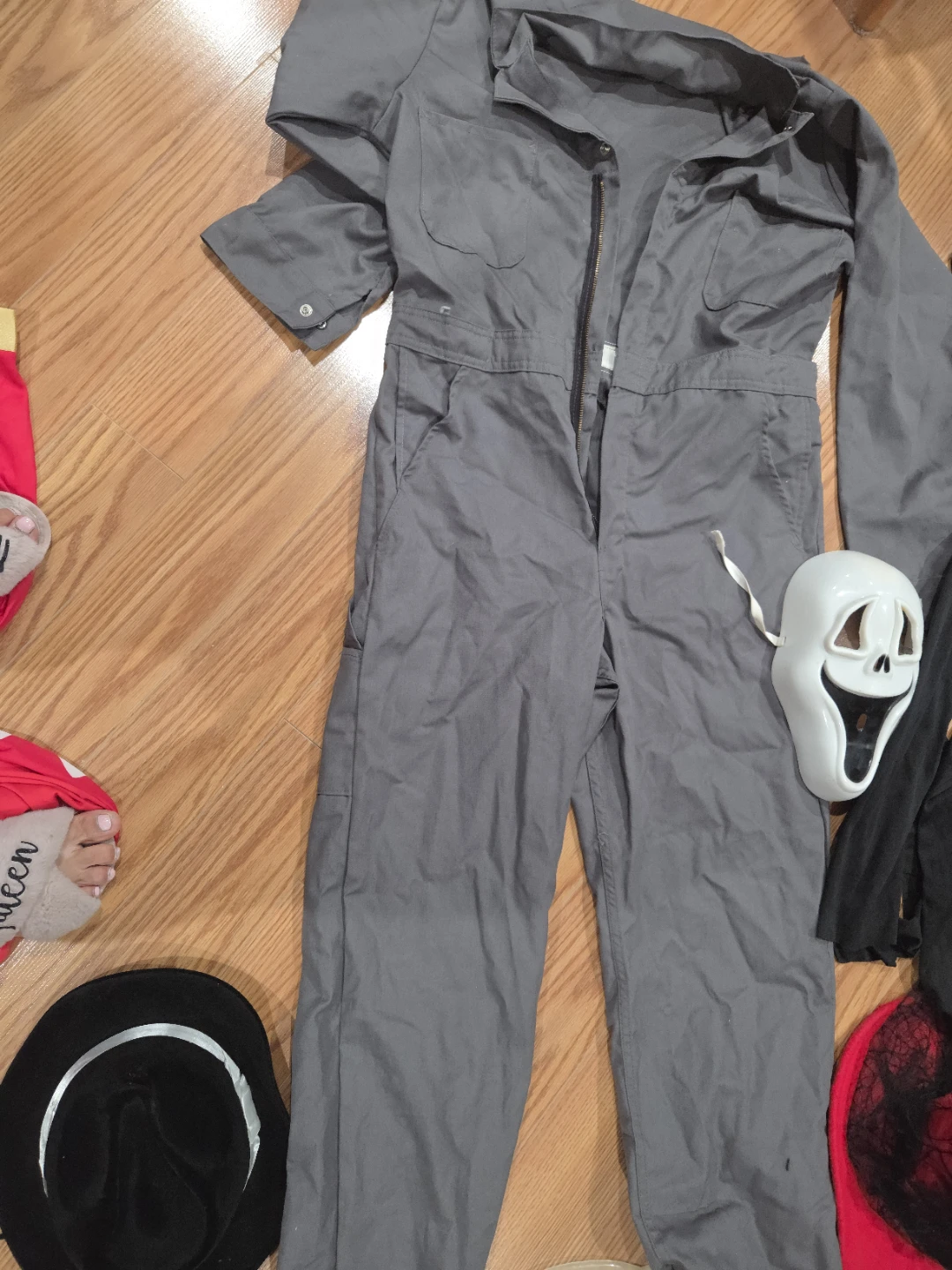 Grey Jumpsuit Costume with Mask