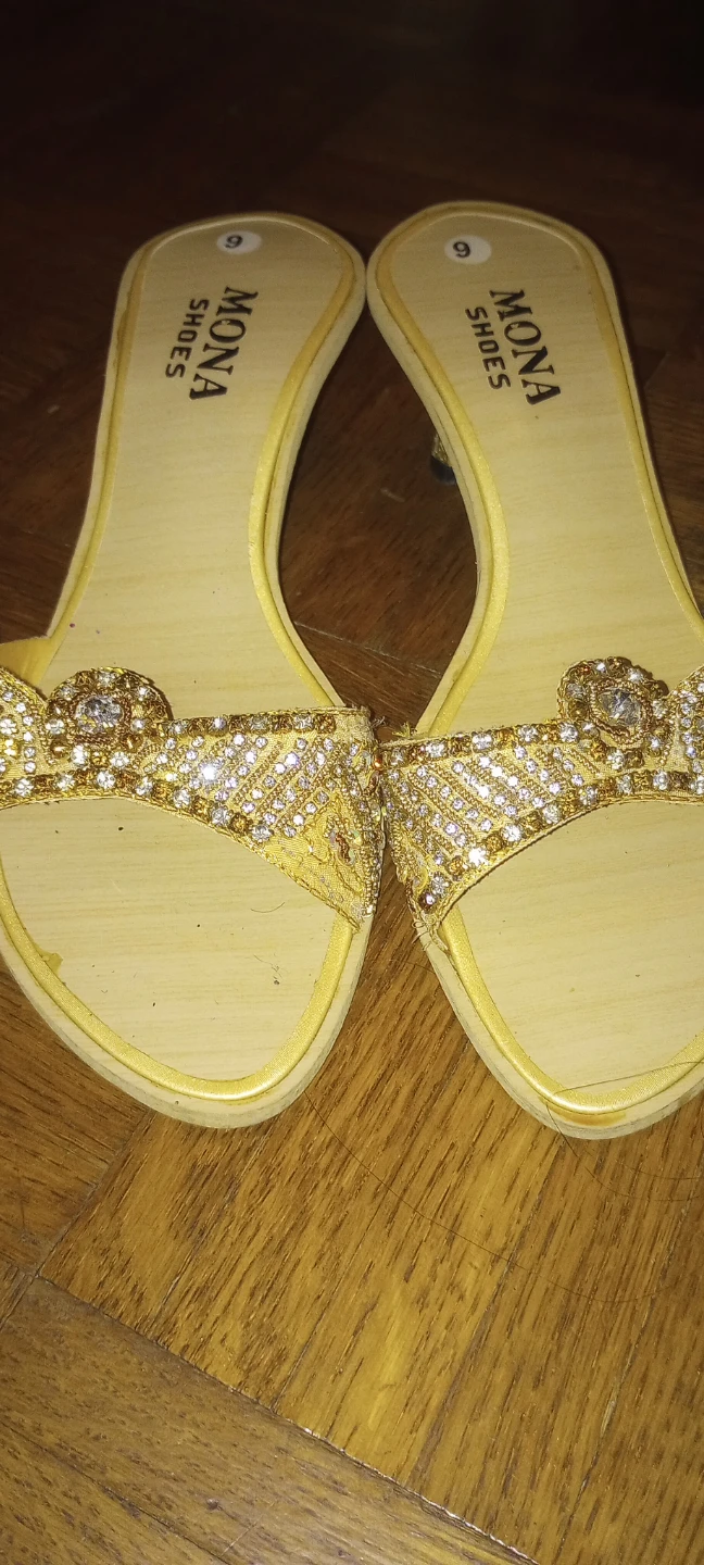 Mona Shoes Gold Embellished Sandals