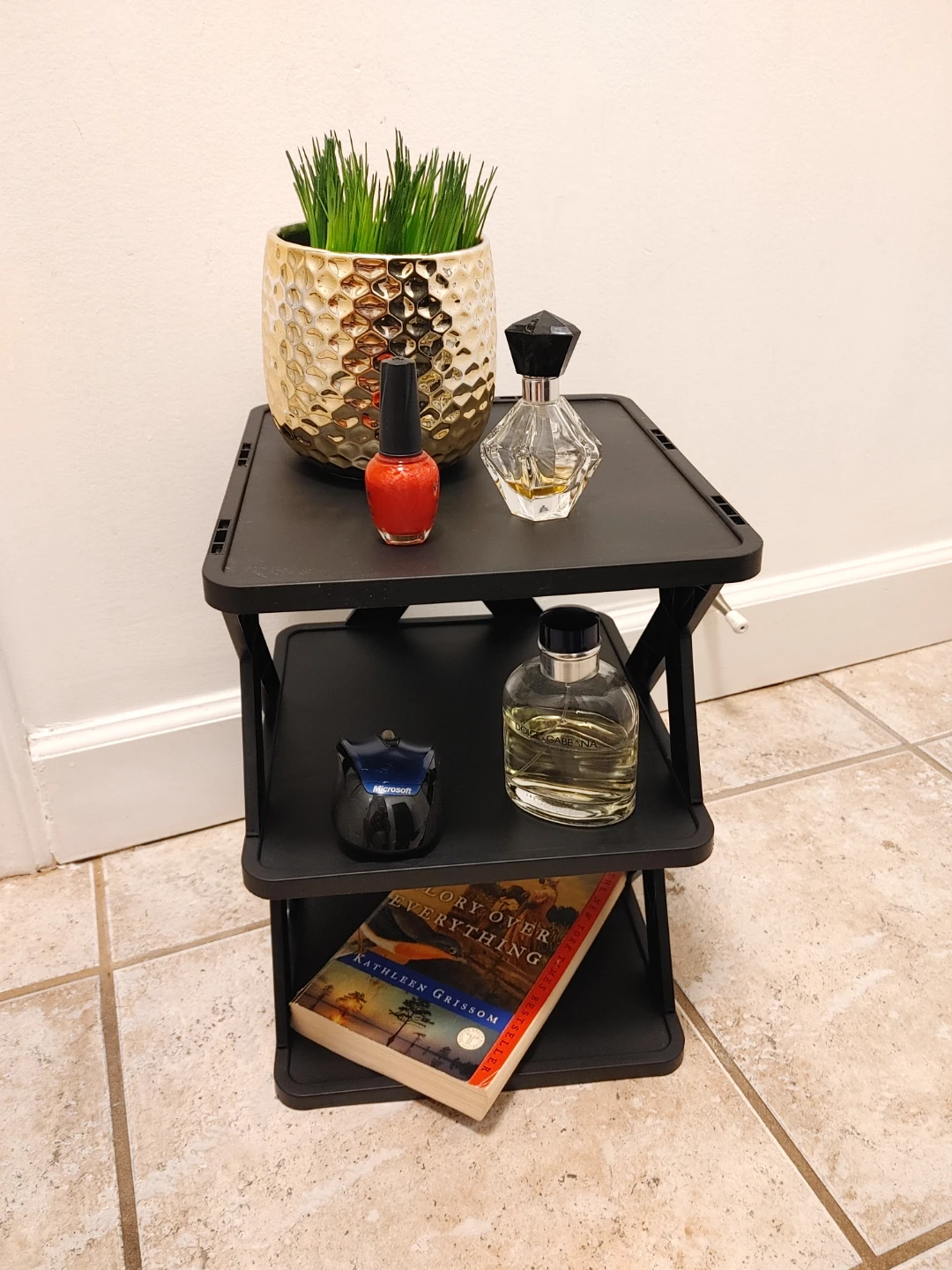 Small Black 3-Tier Storage Shelf