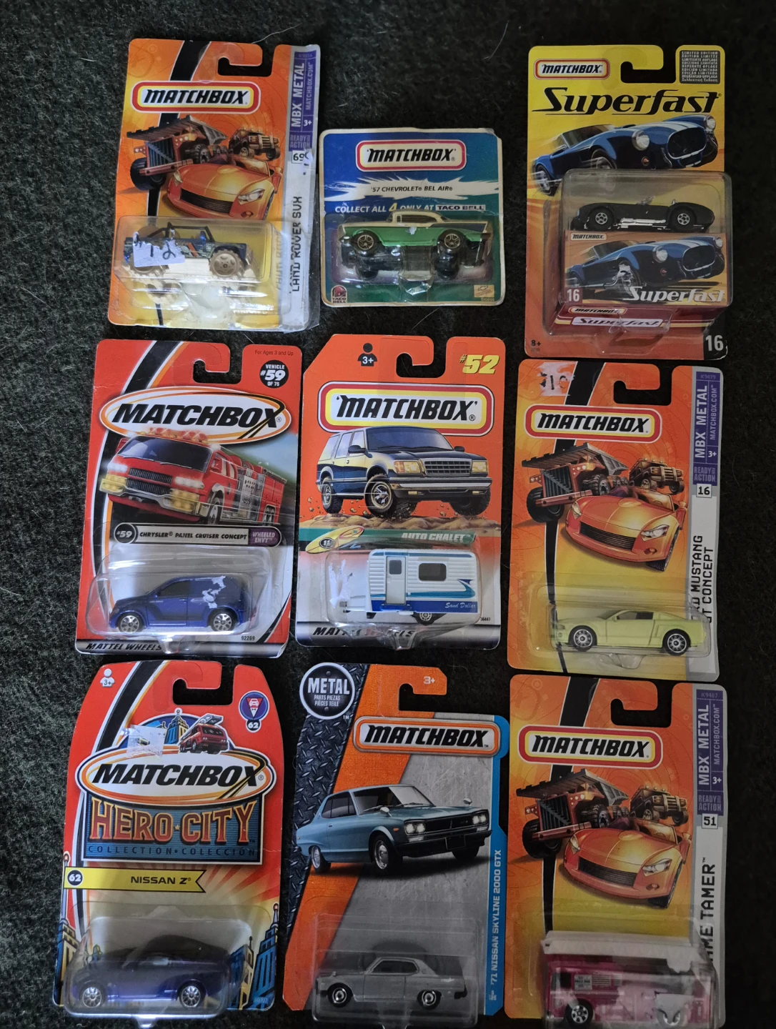 Collection of 9 Matchbox Die-Cast Cars