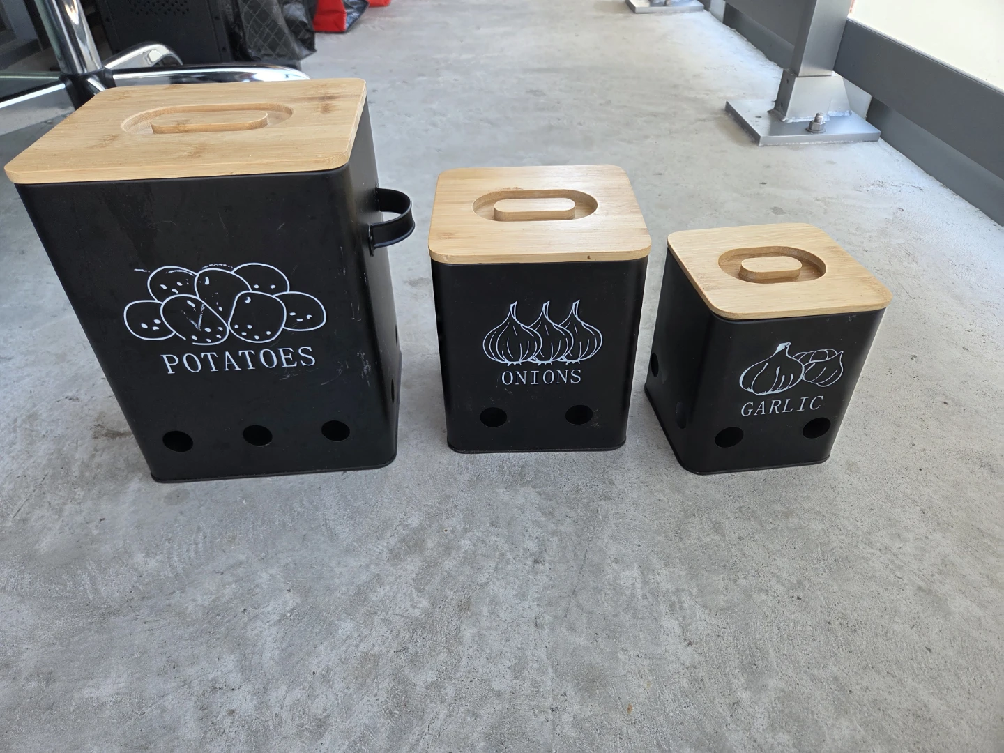 Set of 3 Vegetable Storage Canisters