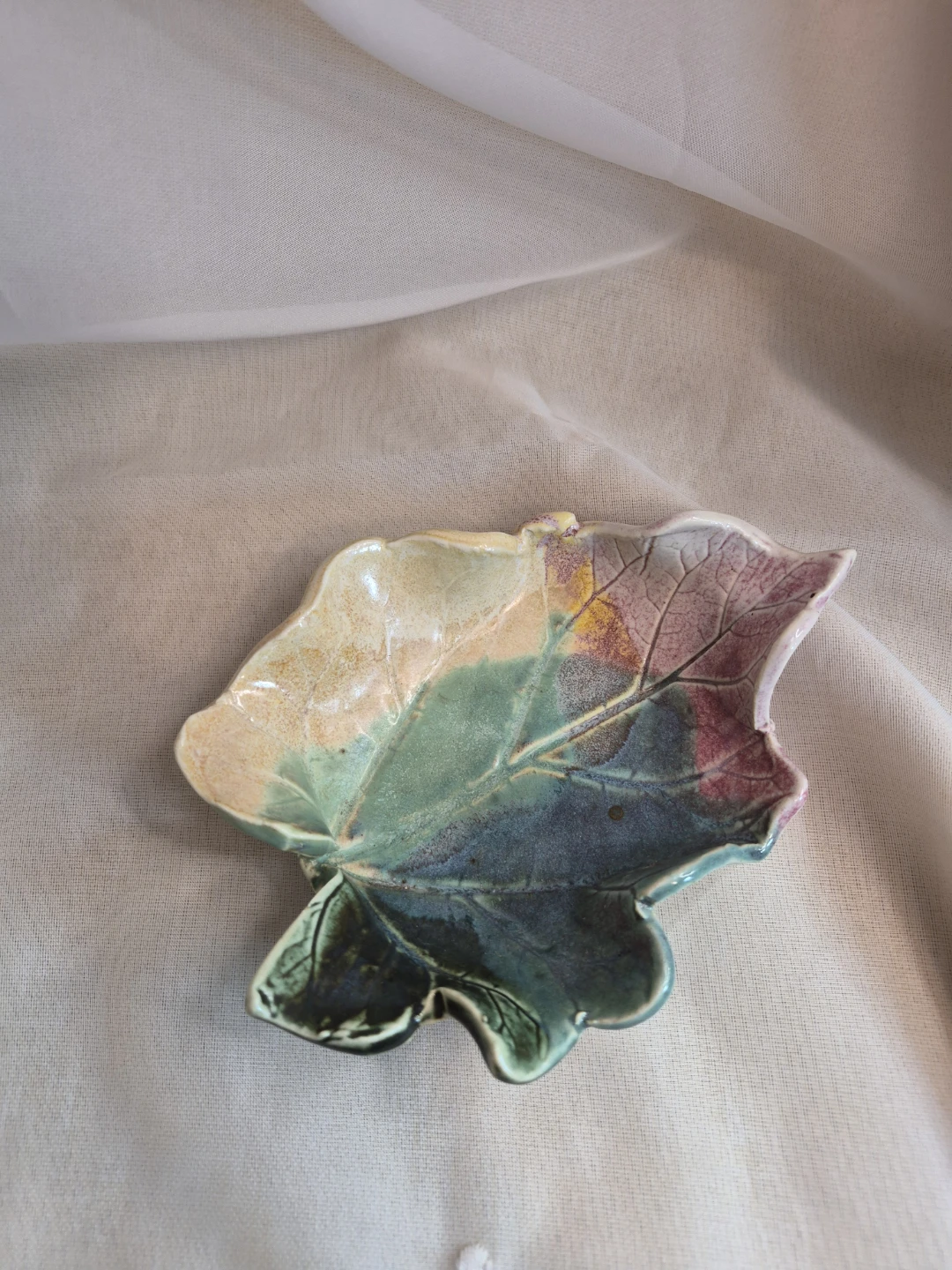 Leaf Art Pottery Dish Bowl Decor - photo 5