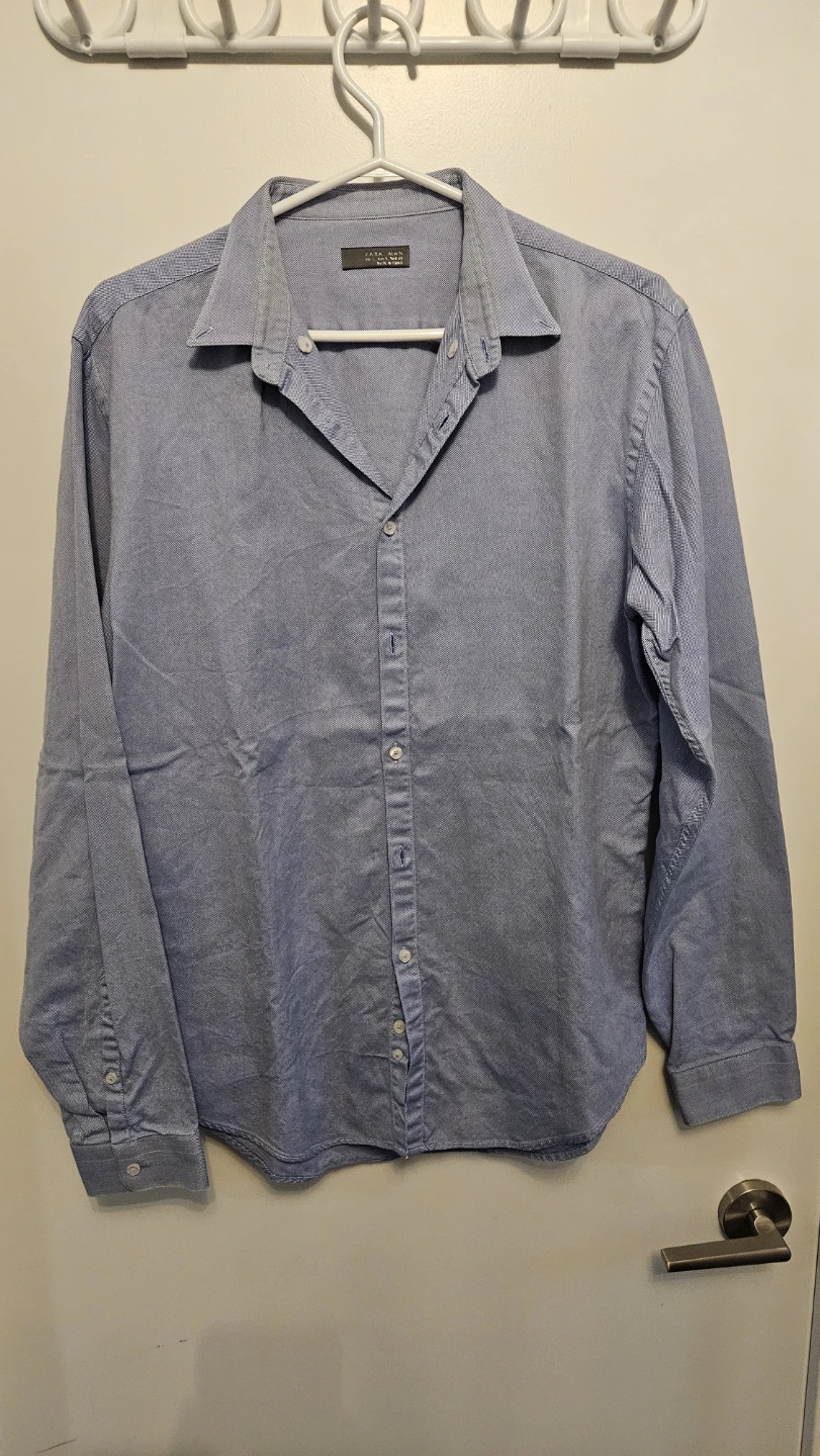 Zara Man Blue Long-Sleeve Shirt