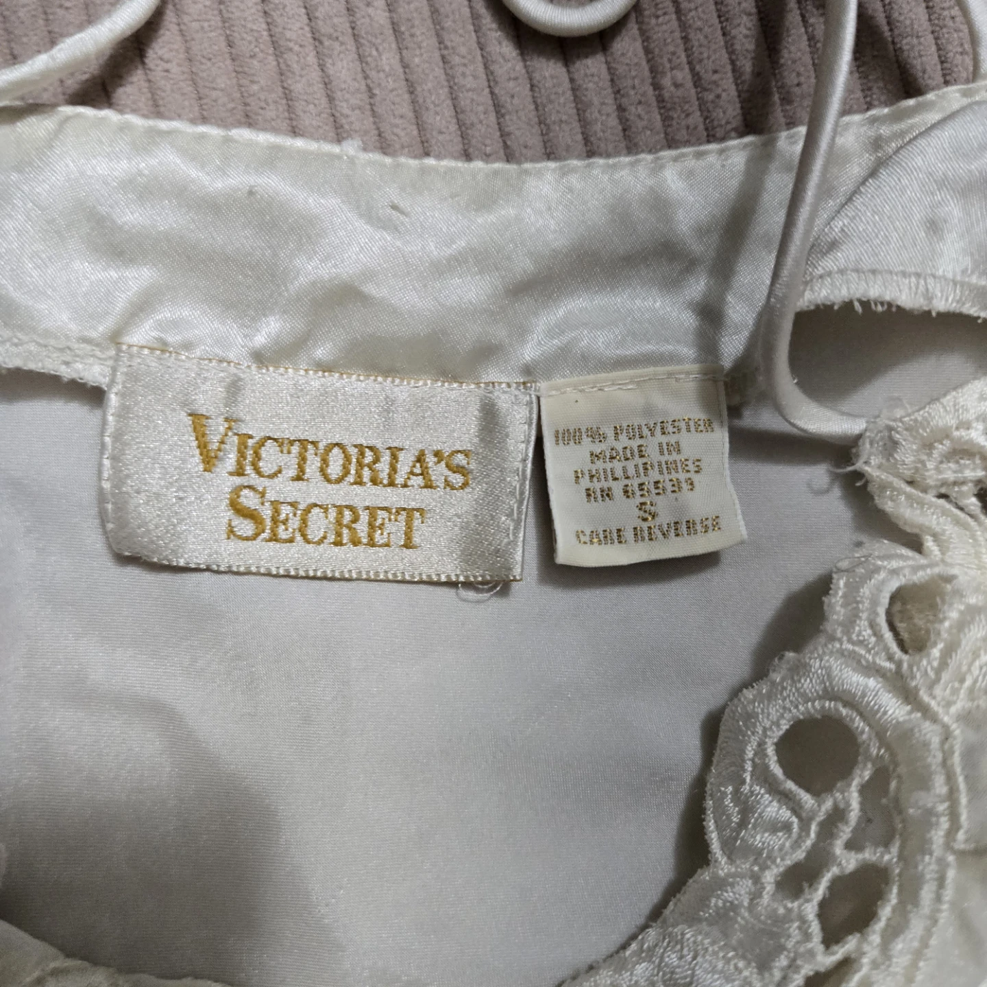 Victoria's Secret Lace Satin Camisole Top - White - photo 2