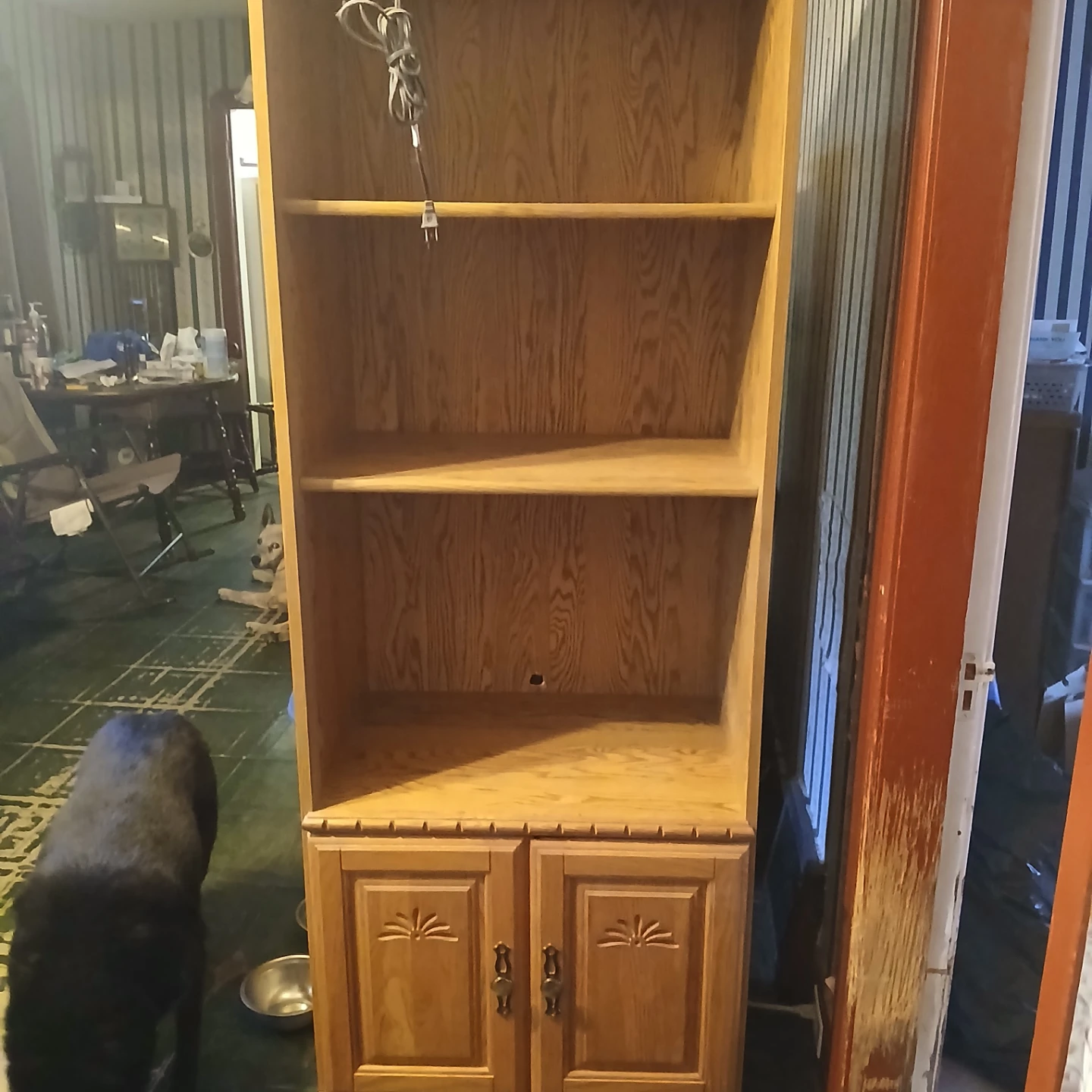 Oak Bookcase with Lower Cabinet - photo 2