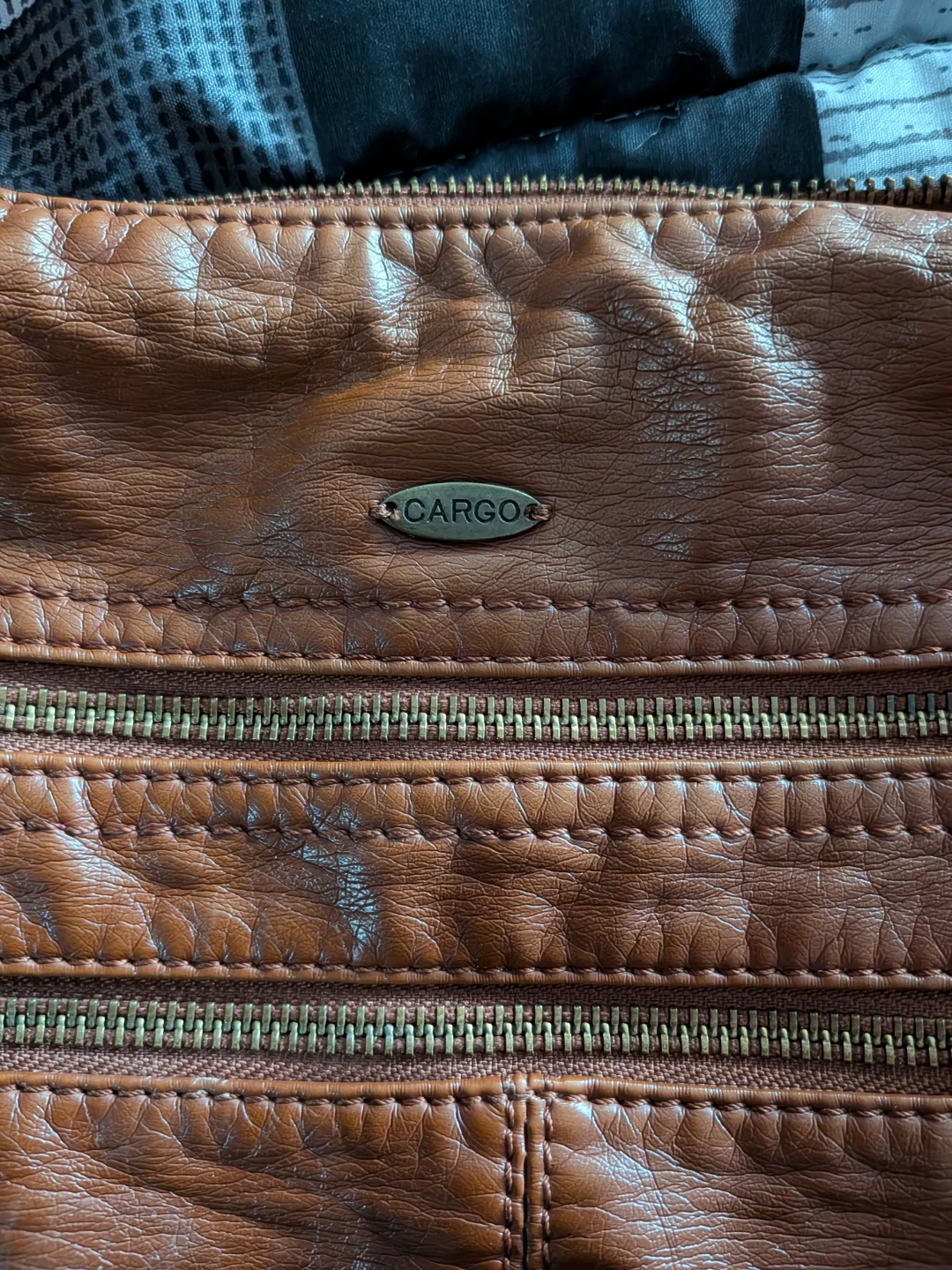 Cargo Brown Faux Leather Multi-Pocket Crossbody Bag
