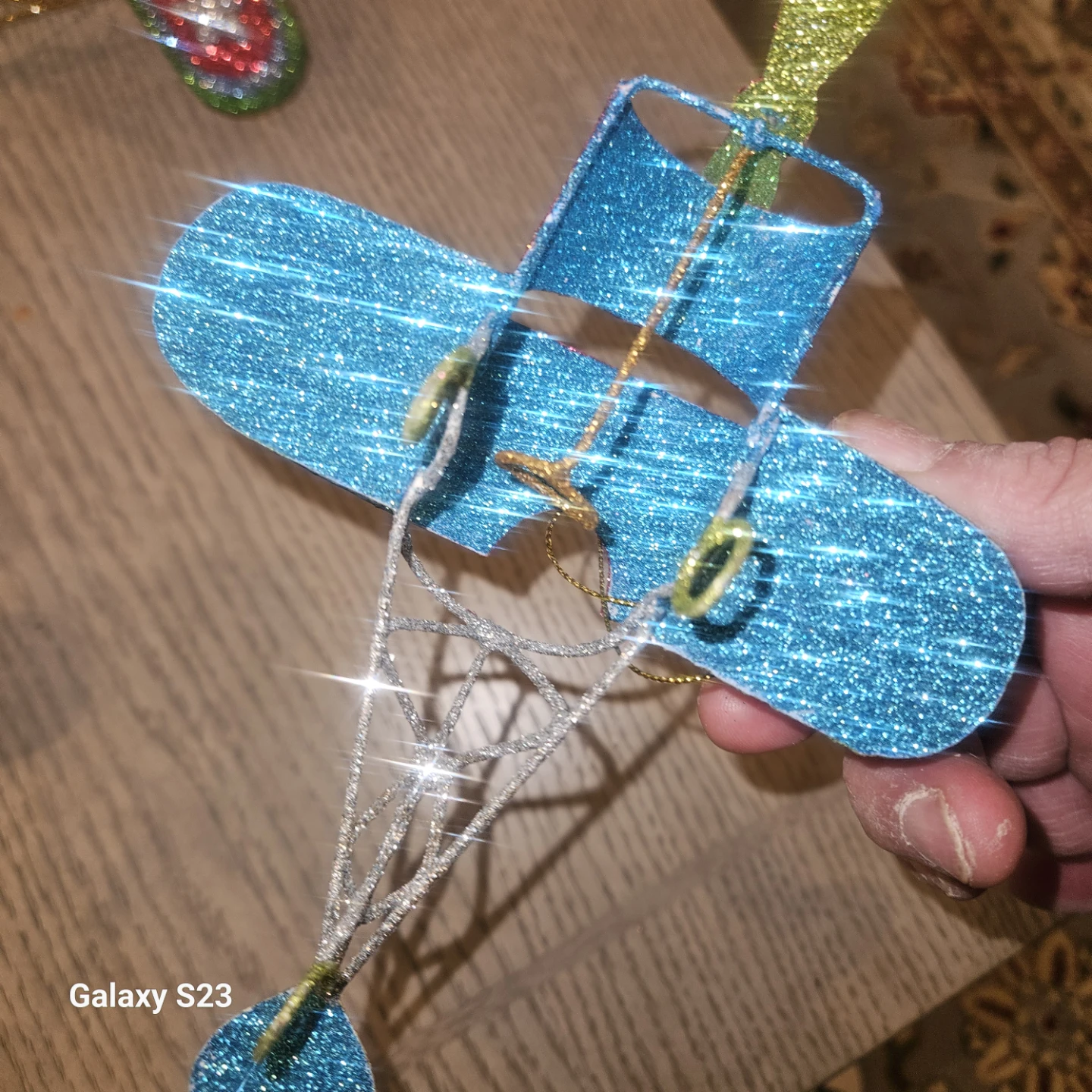 Glittery Airplane Christmas Tree Ornament - photo 5