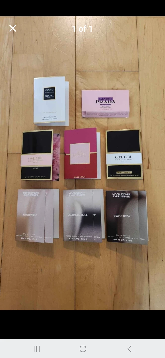 Chanel, Prada, Carolina Herrera, Mood Stones Perfume Samples