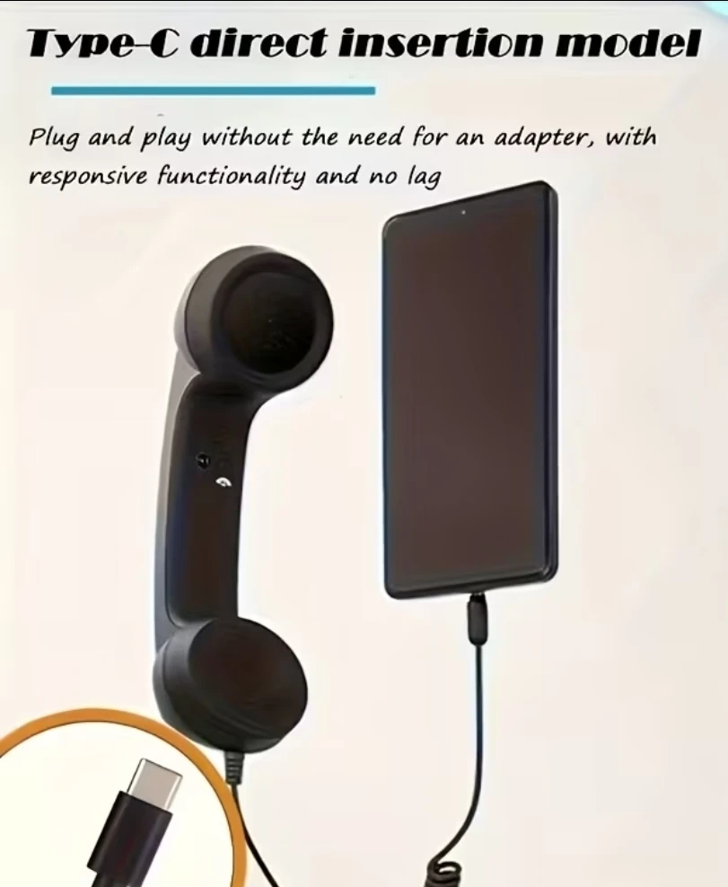 Retro Style Type-C Phone Handset - photo 2