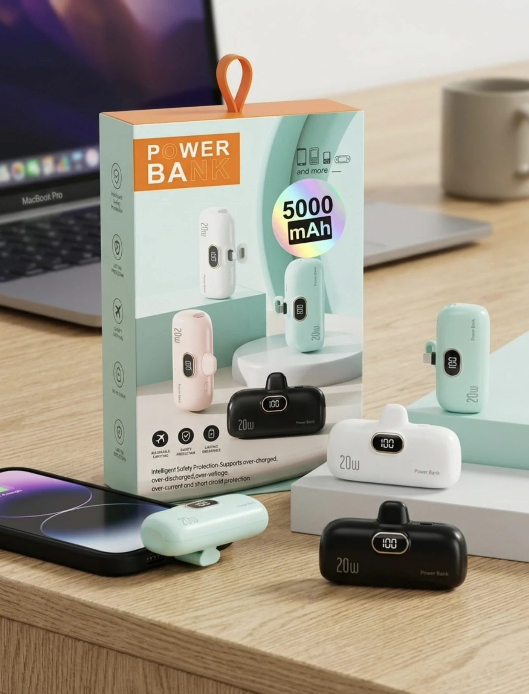 5000mAh Portable Mini Power Bank 20W