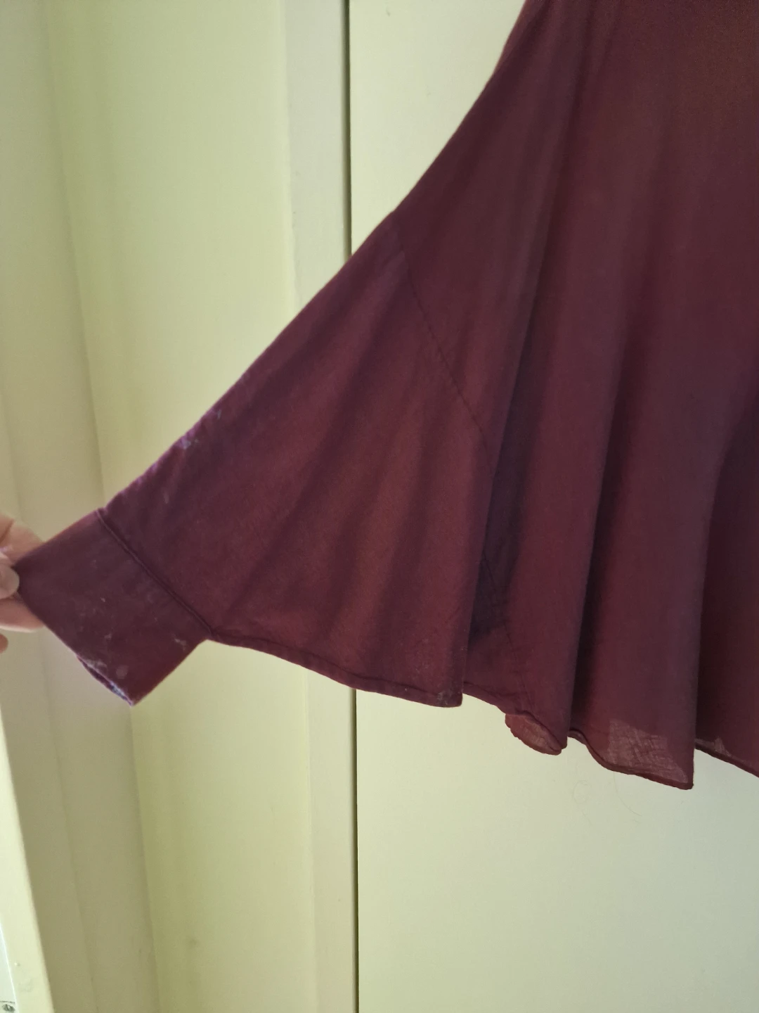 Burgundy Loose-Fit Button-Up Shirt - photo 2