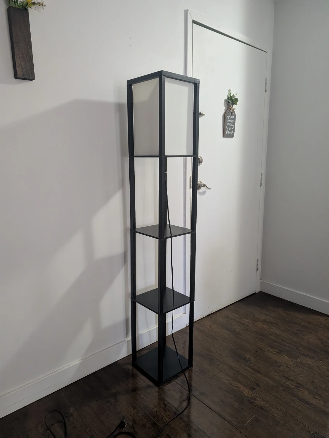 Black Floor Lamp with Shelves - photo 3