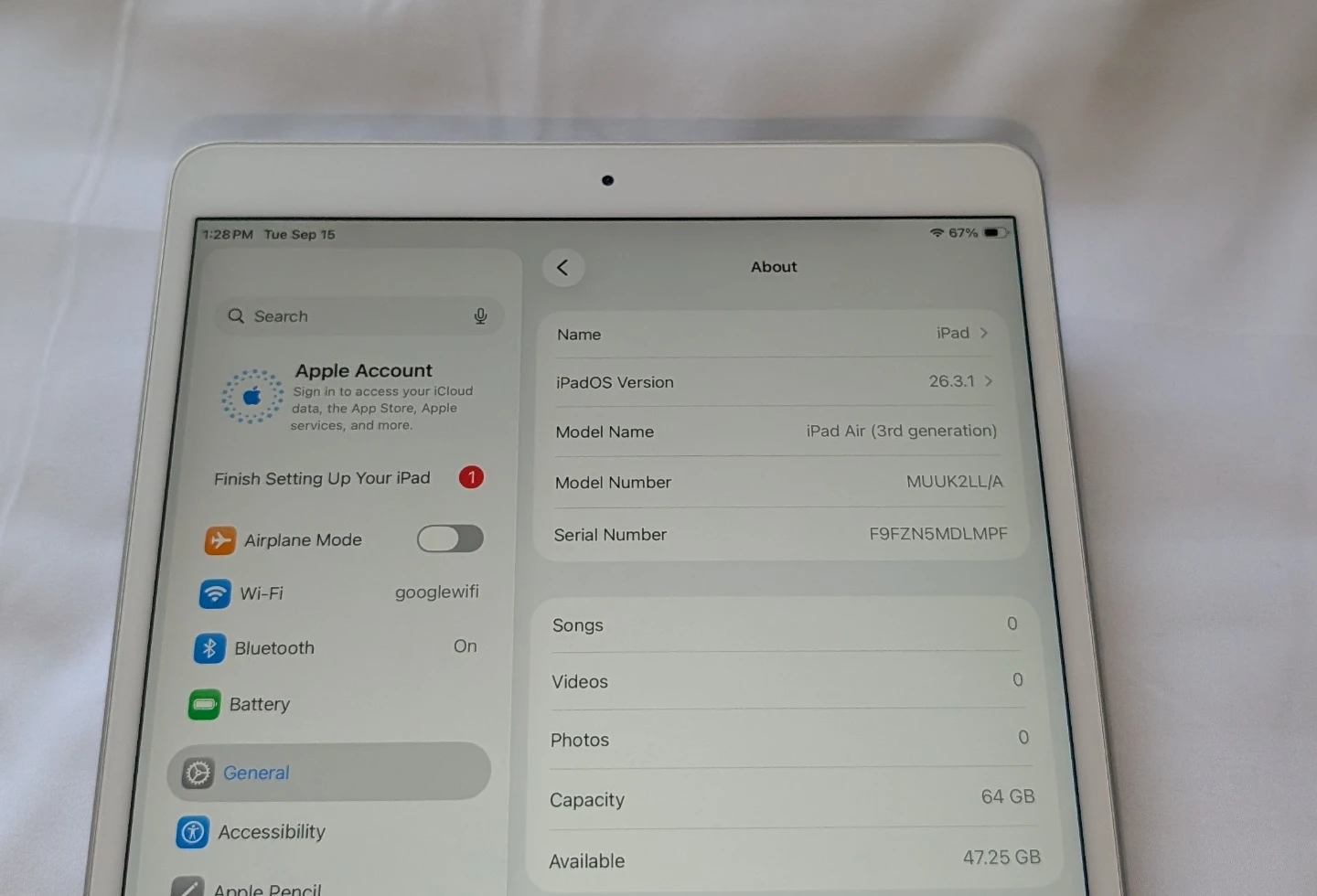 Very Nice APPLE iPad AIR 3 64GB WIFI 10.5 inch - photo 2