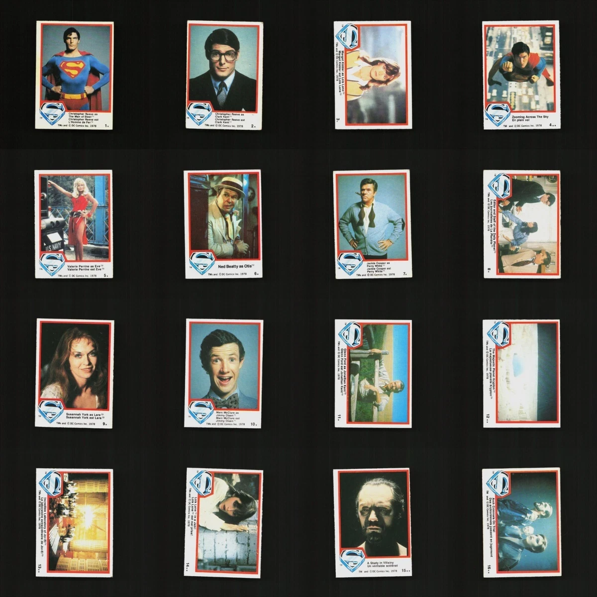 Vintage 1978 Superman Movie Trading Cards