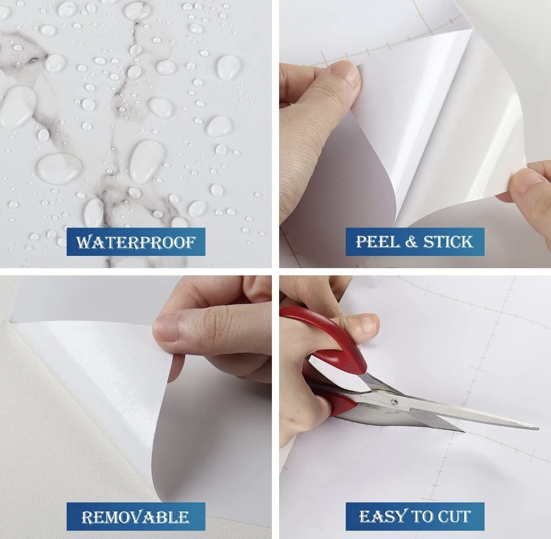 White Marble Peel & Stick Self Adhesive Wallpaper  15.7"×78.7" - photo 5