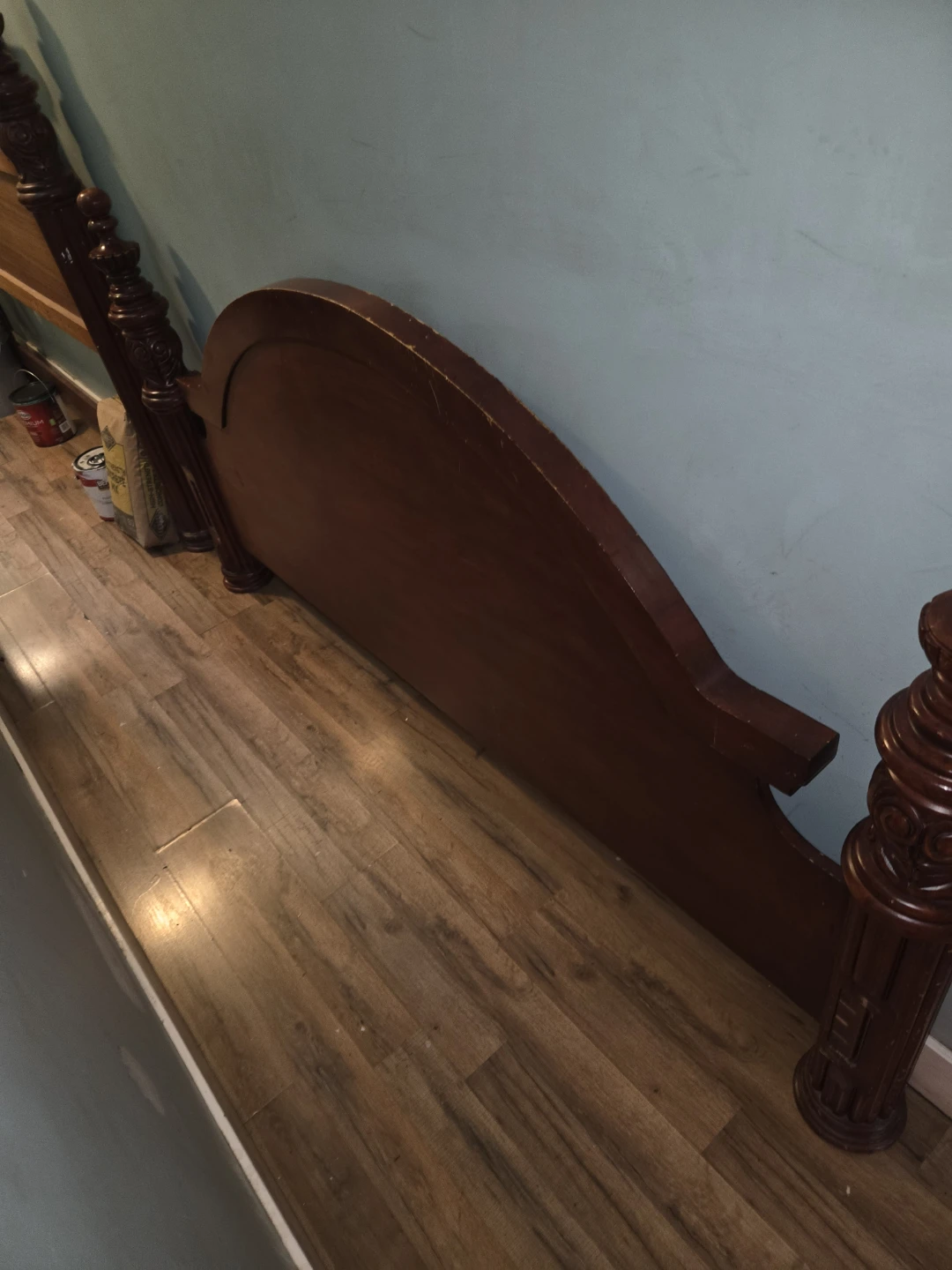 Traditional Dark Wood Queen Bed Headboard - photo 5